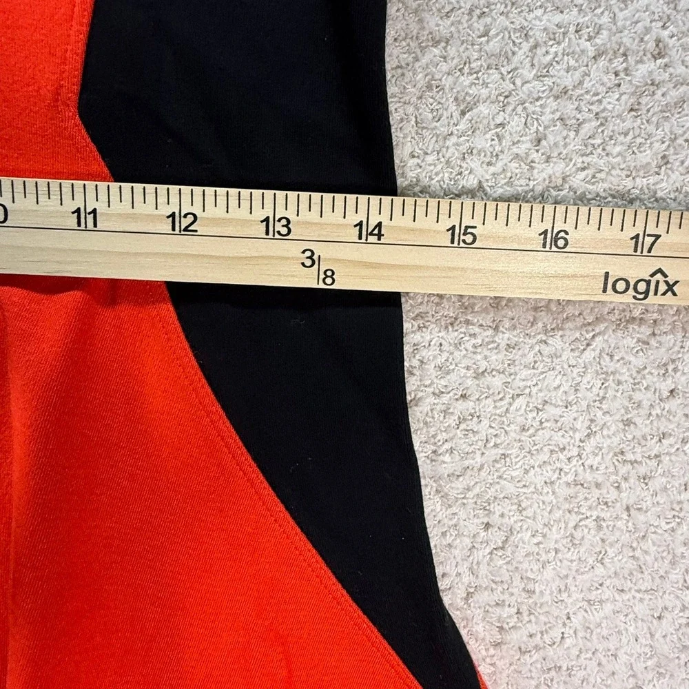 Theory Fit & Flare Dress Orange Black Stretch Short‎ Sleeve Casual Size M